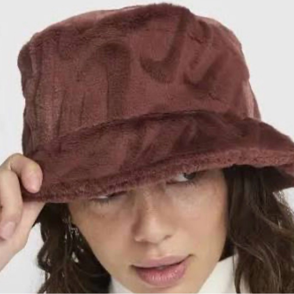 Nike Apex Faux Fur Bucket Hat Brown Swoosh Logo HF7194-218 Unisex Size M and L
